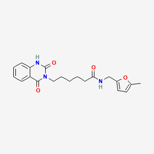 molecular formula C20H23N3O4 B2697722 6-(2,4-dioxo-1,2,3,4-tetrahydroquinazolin-3-yl)-N-[(5-methylfuran-2-yl)methyl]hexanamide CAS No. 896382-86-8