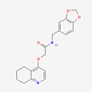 N-(benzo[d][1,3]dioxol-5-ylmethyl)-2-((5,6,7,8-tetrahydroquinolin-4-yl)oxy)acetamide