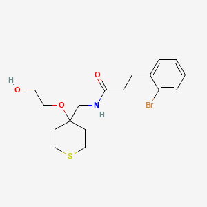 3-(2-bromophenyl)-N-((4-(2-hydroxyethoxy)tetrahydro-2H-thiopyran-4-yl)methyl)propanamide