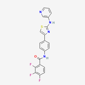 molecular formula C21H13F3N4OS B2697729 2,3,4-三氟-N-(4-(2-(吡啶-3-基氨基)噻唑-4-基苯基)苯甲酰胺 CAS No. 1795296-64-8
