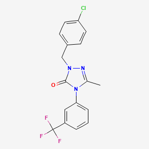 molecular formula C17H13ClF3N3O B2697730 2-(4-氯苄基)-5-甲基-4-[3-(三氟甲基)苯基]-2,4-二氢-3H-1,2,4-三唑-3-酮 CAS No. 861206-71-5