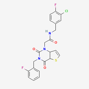 N-[(3-chloro-4-fluorophenyl)methyl]-2-{3-[(2-fluorophenyl)methyl]-2,4-dioxo-1H,2H,3H,4H-thieno[3,2-d]pyrimidin-1-yl}acetamide