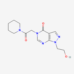 1-(2-hydroxyethyl)-5-(2-oxo-2-(piperidin-1-yl)ethyl)-1H-pyrazolo[3,4-d]pyrimidin-4(5H)-one