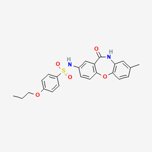 N-(8-methyl-11-oxo-10,11-dihydrodibenzo[b,f][1,4]oxazepin-2-yl)-4-propoxybenzenesulfonamide