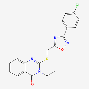 2-(((3-(4-chlorophenyl)-1,2,4-oxadiazol-5-yl)methyl)thio)-3-ethylquinazolin-4(3H)-one