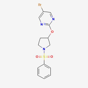 2-{[1-(Benzenesulfonyl)pyrrolidin-3-yl]oxy}-5-bromopyrimidine
