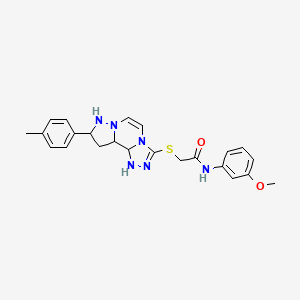 N-(3-methoxyphenyl)-2-{[11-(4-methylphenyl)-3,4,6,9,10-pentaazatricyclo[7.3.0.0^{2,6}]dodeca-1(12),2,4,7,10-pentaen-5-yl]sulfanyl}acetamide