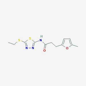molecular formula C12H15N3O2S2 B2697801 N-(5-乙基硫代-1,3,4-噻二唑-2-基)-3-(5-甲基呋喃-2-基)丙酰胺 CAS No. 874465-05-1
