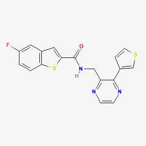 5-fluoro-N-((3-(thiophen-3-yl)pyrazin-2-yl)methyl)benzo[b]thiophene-2-carboxamide
