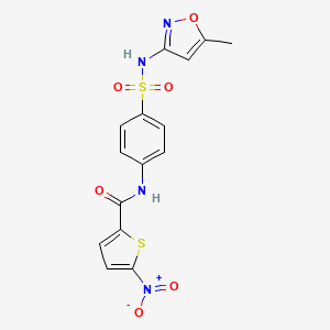 molecular formula C15H12N4O6S2 B2697809 N-[4-[(5-methyl-1,2-oxazol-3-yl)sulfamoyl]phenyl]-5-nitrothiophene-2-carboxamide CAS No. 302952-05-2