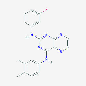 N4-(3,4-dimethylphenyl)-N2-(3-fluorophenyl)pteridine-2,4-diamine
