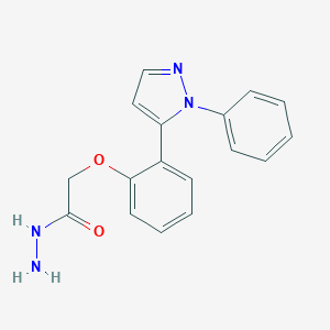 molecular formula C17H16N4O2 B269782 2-[2-(1-phenyl-1H-pyrazol-5-yl)phenoxy]acetohydrazide 