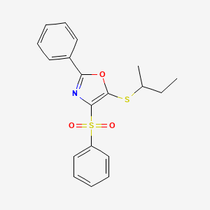 molecular formula C19H19NO3S2 B2697821 5-(Sec-butylthio)-2-phenyl-4-(phenylsulfonyl)oxazole CAS No. 896675-90-4