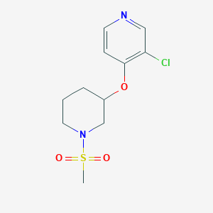 molecular formula C11H15ClN2O3S B2697825 3-氯-4-((1-(甲磺酰基)哌啶-3-基)氧基)吡啶 CAS No. 2034277-93-3