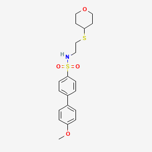 4'-methoxy-N-(2-((tetrahydro-2H-pyran-4-yl)thio)ethyl)-[1,1'-biphenyl]-4-sulfonamide