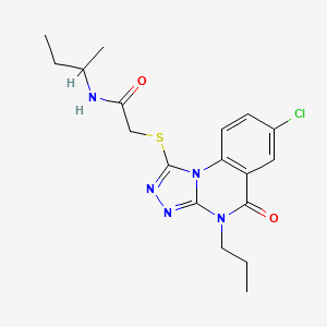 molecular formula C18H22ClN5O2S B2697845 N-(sec-butyl)-2-((7-chloro-5-oxo-4-propyl-4,5-dihydro-[1,2,4]triazolo[4,3-a]quinazolin-1-yl)thio)acetamide CAS No. 1111039-29-2