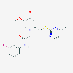 molecular formula C20H19FN4O3S B2697850 N-(3-氟苯基)-2-(5-甲氧基-2-(((4-甲基嘧啶-2-基)硫基)甲基)-4-氧代-吡啶-1(4H)-基)乙酰胺 CAS No. 920221-18-7