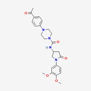 4-(4-acetylphenyl)-N-[1-(3,4-dimethoxyphenyl)-5-oxopyrrolidin-3-yl]piperazine-1-carboxamide