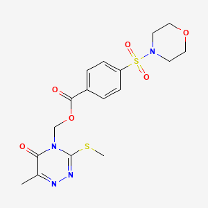 (6-methyl-3-(methylthio)-5-oxo-1,2,4-triazin-4(5H)-yl)methyl 4-(morpholinosulfonyl)benzoate