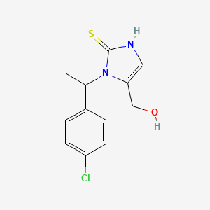 {1-[1-(4-chlorophenyl)ethyl]-2-sulfanyl-1H-imidazol-5-yl}methanol