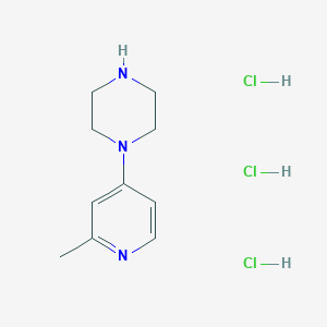 molecular formula C10H18Cl3N3 B2697882 1-(2-Methylpyridin-4-yl)piperazine trihydrochloride CAS No. 1707361-86-1