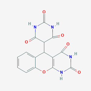 molecular formula C15H10N4O6 B2697884 5-(2,4-dihydroxy-5H-chromeno[2,3-d]pyrimidin-5-yl)-2,6-dihydroxypyrimidin-4(5H)-one CAS No. 141266-43-5