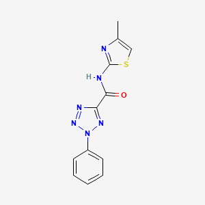molecular formula C12H10N6OS B2697891 N-(4-methylthiazol-2-yl)-2-phenyl-2H-tetrazole-5-carboxamide CAS No. 1396786-50-7