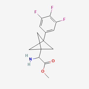 molecular formula C14H14F3NO2 B2697904 Methyl 2-amino-2-[3-(3,4,5-trifluorophenyl)-1-bicyclo[1.1.1]pentanyl]acetate CAS No. 2287259-83-8