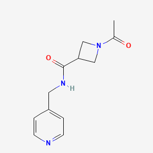 molecular formula C12H15N3O2 B2697909 1-acetyl-N-(pyridin-4-ylmethyl)azetidine-3-carboxamide CAS No. 1421459-54-2