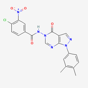 molecular formula C20H15ClN6O4 B2697912 4-chloro-N-(1-(3,4-dimethylphenyl)-4-oxo-1H-pyrazolo[3,4-d]pyrimidin-5(4H)-yl)-3-nitrobenzamide CAS No. 900008-97-1
