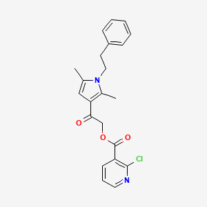 molecular formula C22H21ClN2O3 B2697914 [2-[2,5-二甲基-1-(2-苯乙基)吡咯-3-基]-2-氧代乙基]2-氯基吡啶-3-甲酸酯 CAS No. 926386-69-8