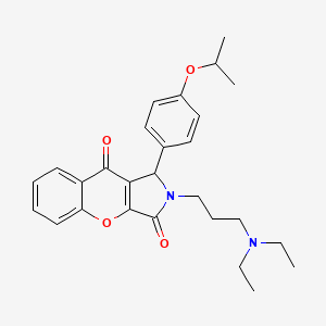 molecular formula C27H32N2O4 B2697915 2-(3-(Diethylamino)propyl)-1-(4-isopropoxyphenyl)-1,2-dihydrochromeno[2,3-c]pyrrole-3,9-dione CAS No. 845806-79-3