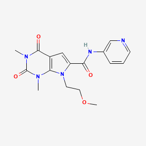molecular formula C17H19N5O4 B2697925 7-(2-methoxyethyl)-1,3-dimethyl-2,4-dioxo-N-(pyridin-3-yl)-2,3,4,7-tetrahydro-1H-pyrrolo[2,3-d]pyrimidine-6-carboxamide CAS No. 1021059-31-3