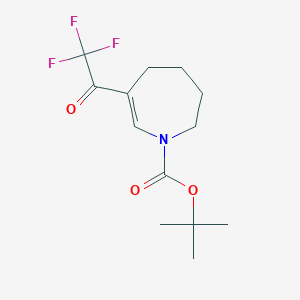 molecular formula C13H18F3NO3 B2697930 Tert-butyl 6-(2,2,2-trifluoroacetyl)-2,3,4,5-tetrahydroazepine-1-carboxylate CAS No. 2386075-47-2