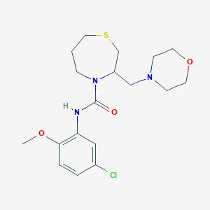 molecular formula C18H26ClN3O3S B2697936 N-(5-chloro-2-methoxyphenyl)-3-(morpholinomethyl)-1,4-thiazepane-4-carboxamide CAS No. 1426314-77-3