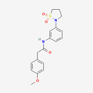 N-(3-(1,1-dioxidoisothiazolidin-2-yl)phenyl)-2-(4-methoxyphenyl)acetamide
