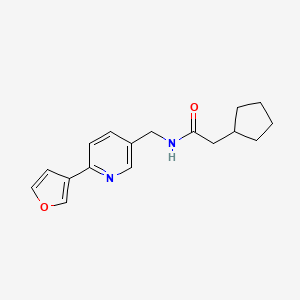2-cyclopentyl-N-((6-(furan-3-yl)pyridin-3-yl)methyl)acetamide