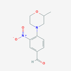 molecular formula C12H14N2O4 B2697951 4-(2-甲基吗啉-4-基)-3-硝基苯甲醛 CAS No. 1090796-48-7