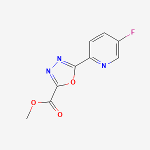 molecular formula C9H6FN3O3 B2697953 甲基-5-(5-氟吡啶-2-基)-1,3,4-噁二唑-2-羧酸甲酯 CAS No. 1310807-73-8