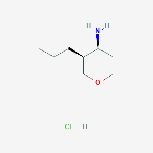 molecular formula C9H20ClNO B2697957 (3S,4S)-3-(2-Methylpropyl)oxan-4-amine;hydrochloride CAS No. 2230798-50-0