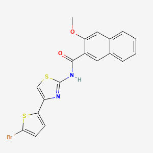 molecular formula C19H13BrN2O2S2 B2697962 N-[4-(5-bromothiophen-2-yl)-1,3-thiazol-2-yl]-3-methoxynaphthalene-2-carboxamide CAS No. 325988-20-3