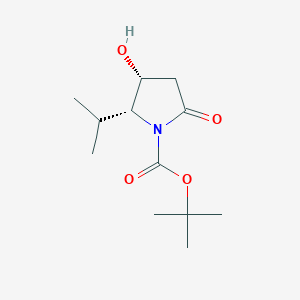 molecular formula C12H21NO4 B2697967 叔丁基(2R,3R)-3-羟基-5-氧代-2-异丙基吡咯啉-1-羧酸酯 CAS No. 1909286-69-6