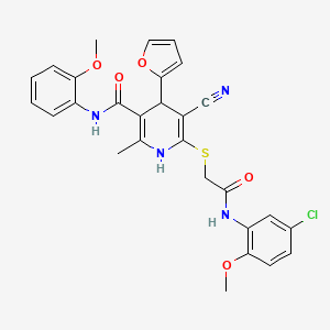 6-({2-[(5-chloro-2-methoxyphenyl)amino]-2-oxoethyl}sulfanyl)-5-cyano-4-(furan-2-yl)-N-(2-methoxyphenyl)-2-methyl-1,4-dihydropyridine-3-carboxamide