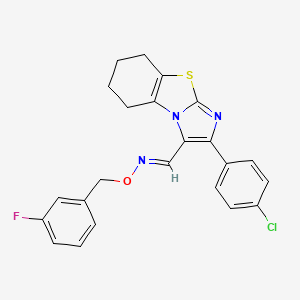 molecular formula C23H19ClFN3OS B2697977 2-(4-chlorophenyl)-5,6,7,8-tetrahydroimidazo[2,1-b][1,3]benzothiazole-3-carbaldehyde O-(3-fluorobenzyl)oxime CAS No. 478041-82-6