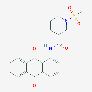 molecular formula C21H20N2O5S B2697979 N-(9,10-dioxo-9,10-dihydroanthracen-1-yl)-1-(methylsulfonyl)piperidine-3-carboxamide CAS No. 1060217-87-9