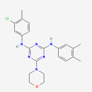 molecular formula C22H25ClN6O B2697980 N2-(3-氯-4-甲基苯基)-N4-(3,4-二甲基苯基)-6-吗啉-1,3,5-三嗪-2,4-二胺 CAS No. 898630-99-4