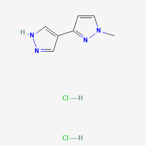 molecular formula C7H10Cl2N4 B2697984 1-Methyl-3-(1H-pyrazol-4-yl)pyrazole;dihydrochloride CAS No. 2260937-08-2