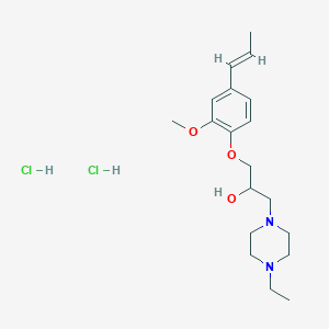 (E)-1-(4-ethylpiperazin-1-yl)-3-(2-methoxy-4-(prop-1-en-1-yl)phenoxy)propan-2-ol dihydrochloride