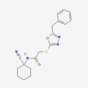 2-[(5-benzyl-1,3,4-oxadiazol-2-yl)sulfanyl]-N-(1-cyanocyclohexyl)acetamide