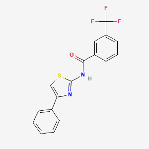 molecular formula C17H11F3N2OS B2697995 N-(4-phenyl-1,3-thiazol-2-yl)-3-(trifluoromethyl)benzamide CAS No. 476279-01-3